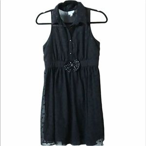 Disney signed black polka dot dress with bow